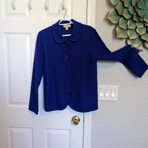 Appleseed's Jackets & Blazers - COBALT | Boiled Wool Cardigan / Jacket | M | EUC | Appleseed's| Y2K Vintage